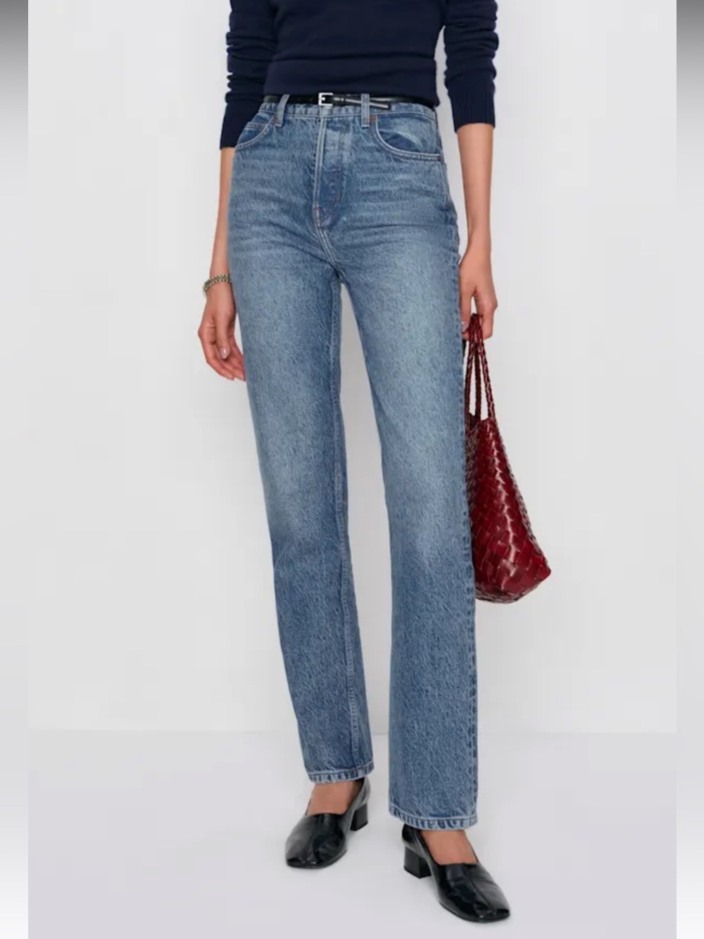Reformation Cynthia High Rise Straight Cropped Jeans in Colorado